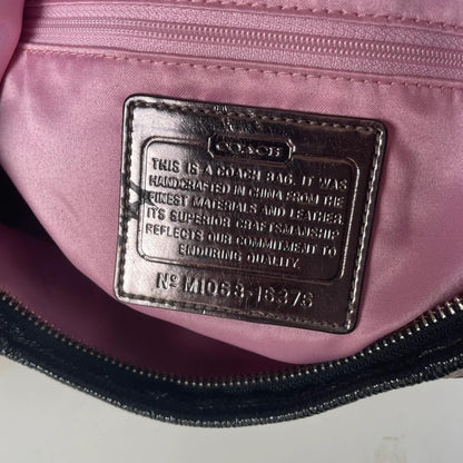 Coach Poppy Black Monogram Hobo Shoulder Bag M1033-16376