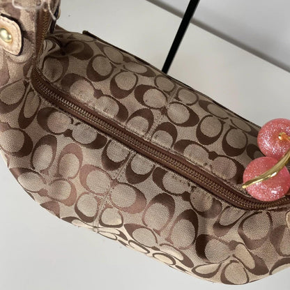 Coach Penelope Beige Brown Monogram Hobo Bag M0920-F14691