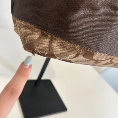 Coach Signature Stripe Brown Tote Shoulder Bag J0668-10124