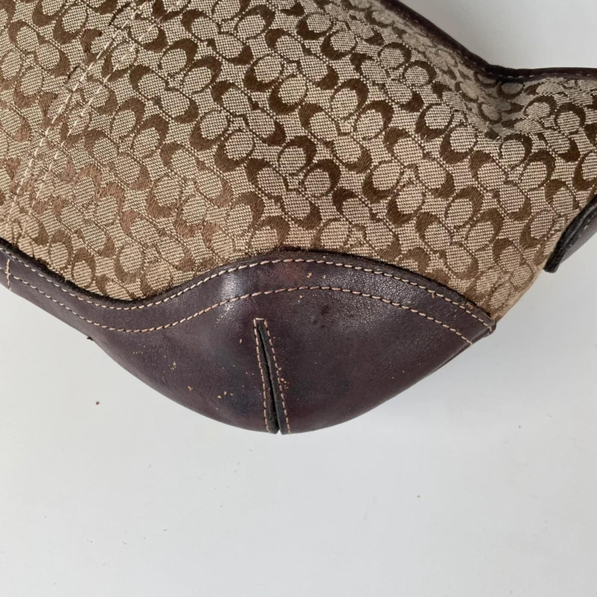 Coach Brown Monogram Leather Hobo Shoulder Bag N3E-6351