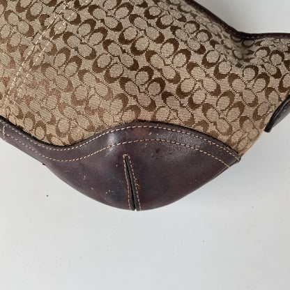 Coach Brown Monogram Leather Hobo Shoulder Bag N3E-6351