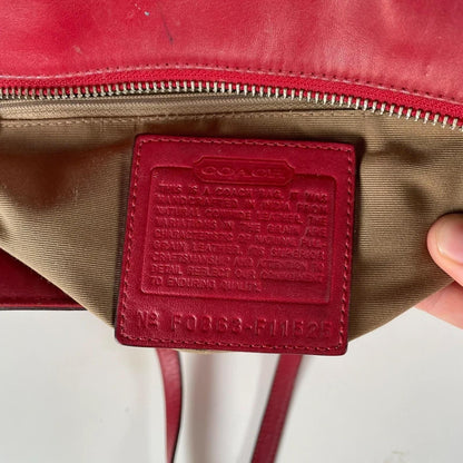 Coach Gallery Cherry Red Leather Shoulder Bag Y2K F0863-F11525
