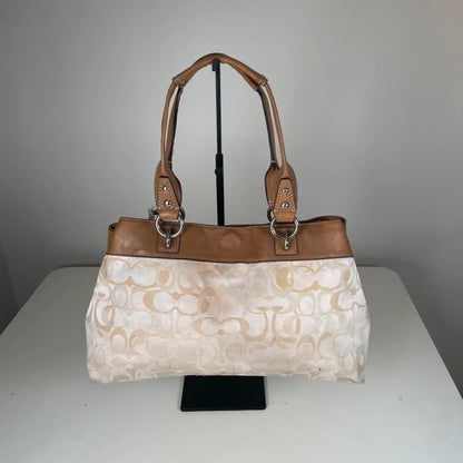 Coach Penelope Beige Signature Monogram Shoulder Bag E1076-F15120