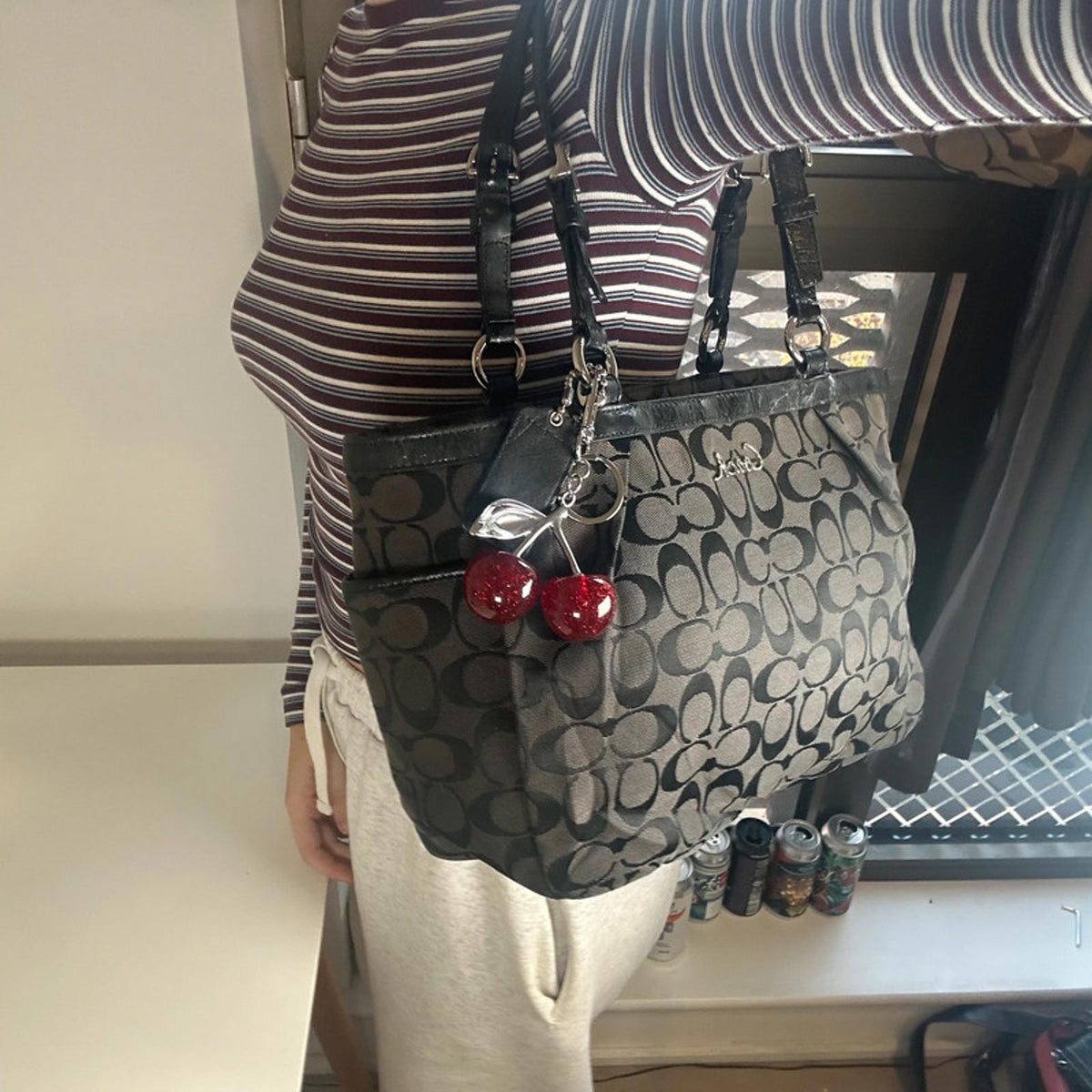 Coach Black Monogram Signature Gallery Handbag Style F1160-F17726