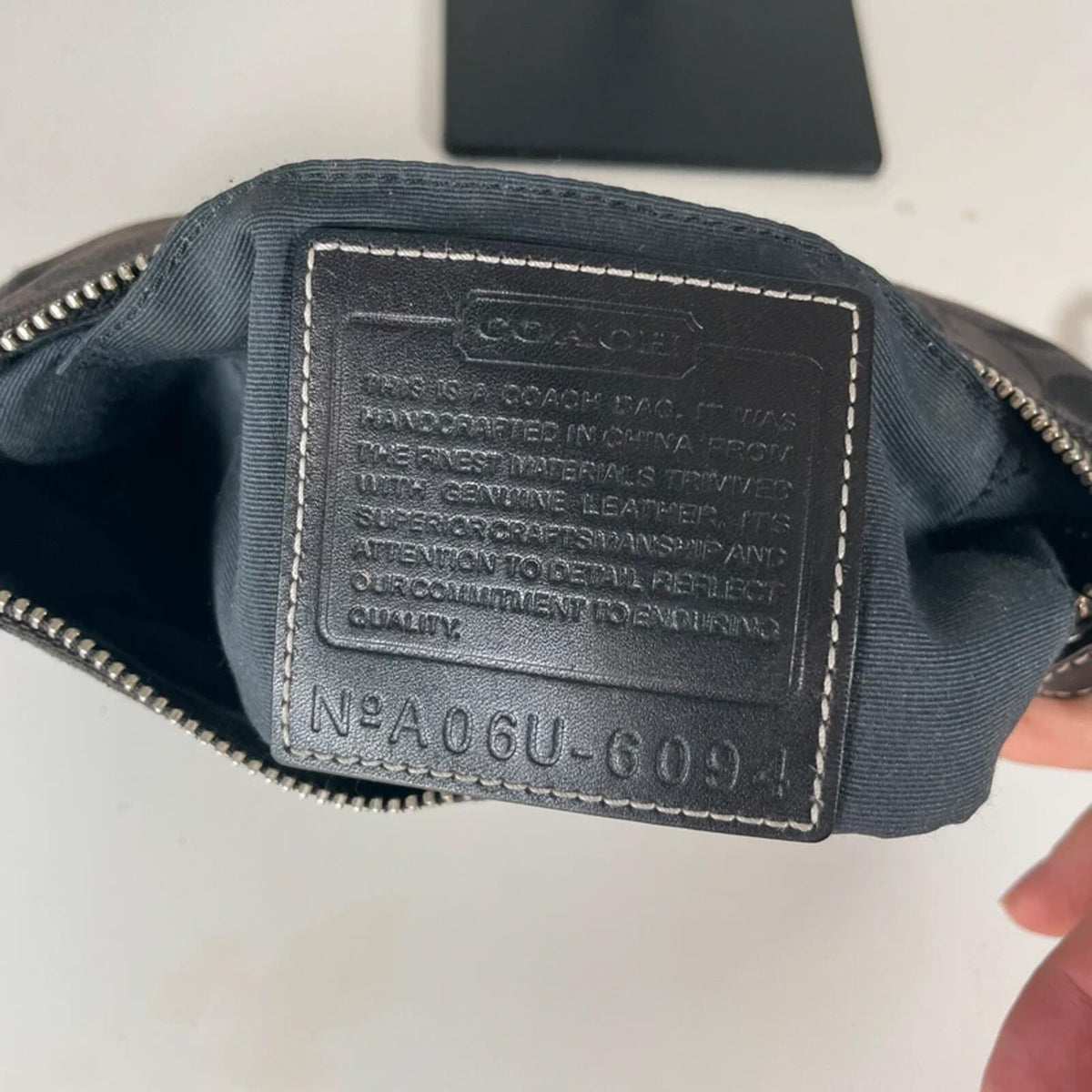 Coach Black Signature Monogram Demi Wristlet Bag Y2K A06U-6094
