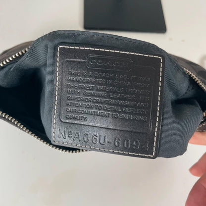 Coach Black Signature Monogram Demi Wristlet Bag Y2K A06U-6094