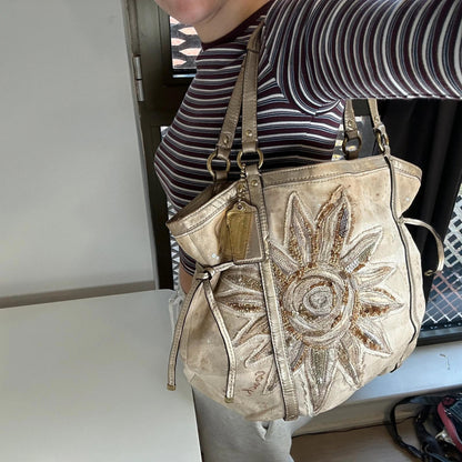 Coach Audrey Sequin Sun Starfish Cinched Tote Bag A1273-19577
