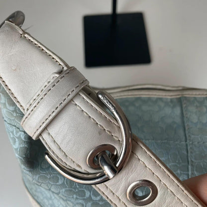 Coach Soho Blue White Signature Monogram Hobo Bag K0720-F10923