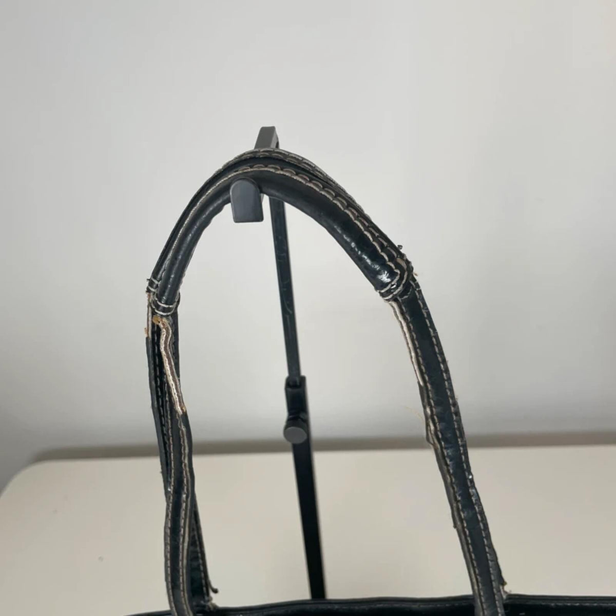 Coach Black Signature Stripe Canvas Shoulder Tote Bag B1261-F17433