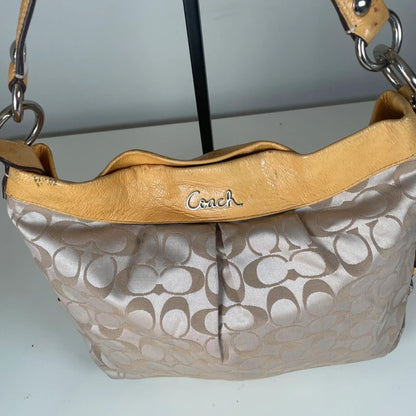 Coach Beige Half Moon Monogram Shoulder Bag Yellow Detail B1182-F16181