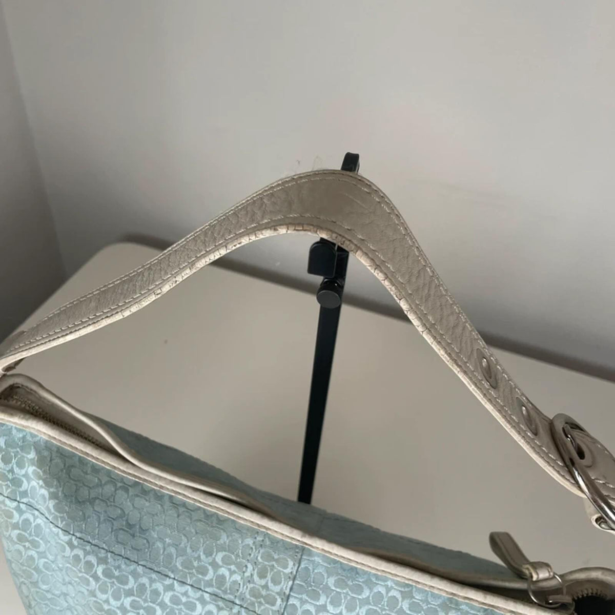 Coach Soho Blue White Signature Monogram Hobo Bag K0720-F10923