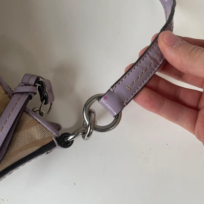 Coach Beige Monogram Shoulder Bag Lilac Stripe M1382-28206E