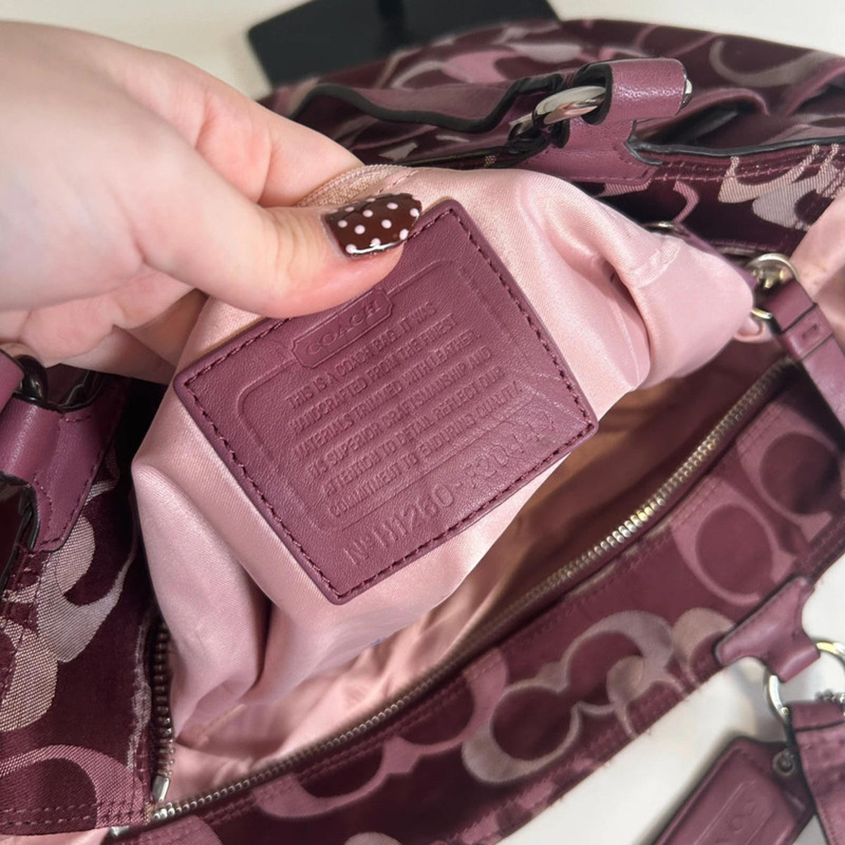 Coach Signature Burgundy Vintage Shoulder Bag H1260-F20444