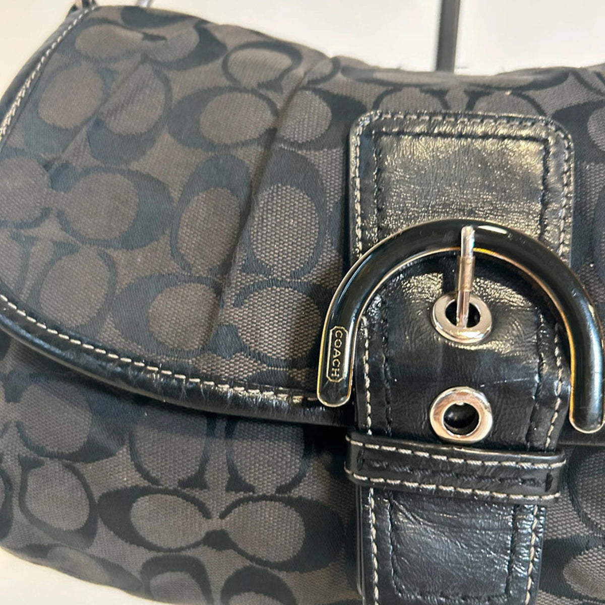 Coach Soho Sufflette Signature Black Buckle Bag L1161-F17093