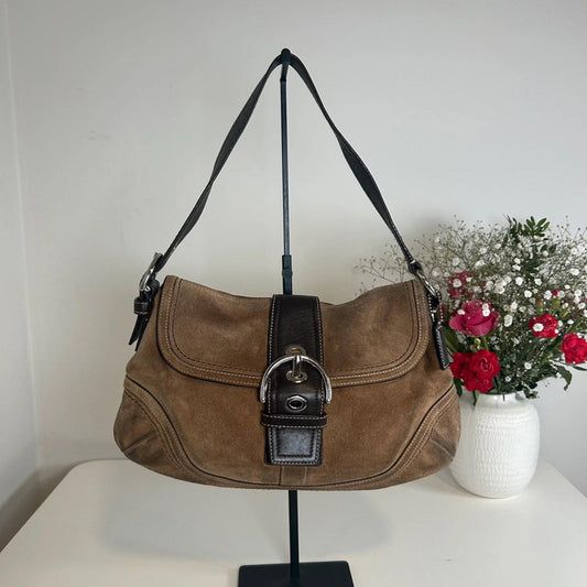 Coach Brown Suede and Leather Soho Shoulder Bag G0778-F10918