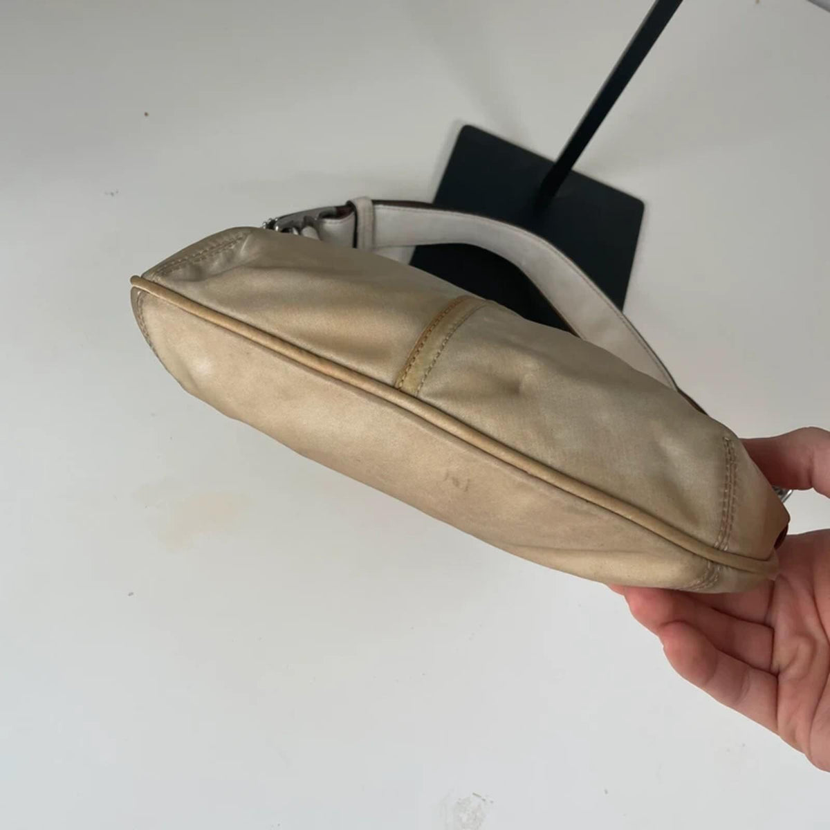 Coach Green Nylon Leather Hobo Shoulder Bag J3K-6671