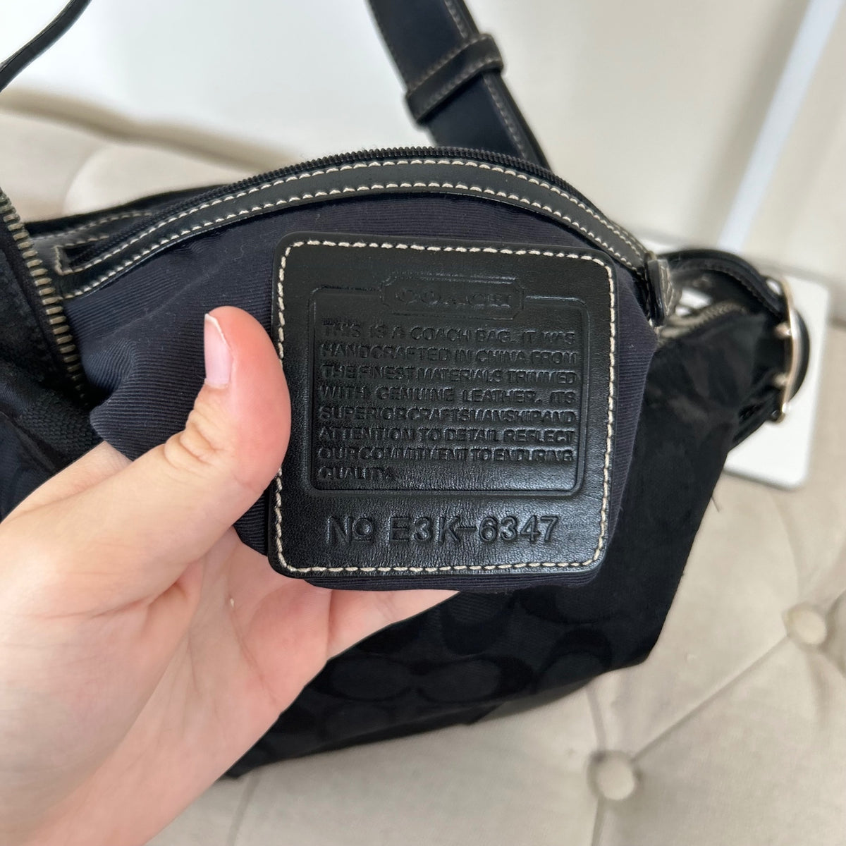 Coach Black Monogram Convertible Shoulder Bag J2K-6347