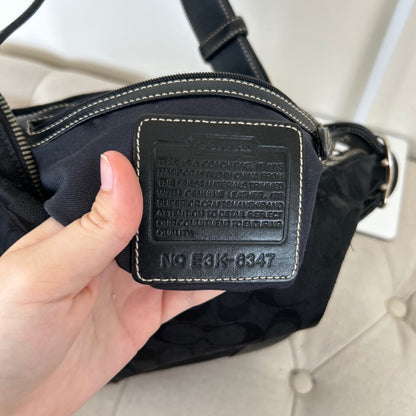 Coach Black Monogram Convertible Shoulder Bag J2K-6347