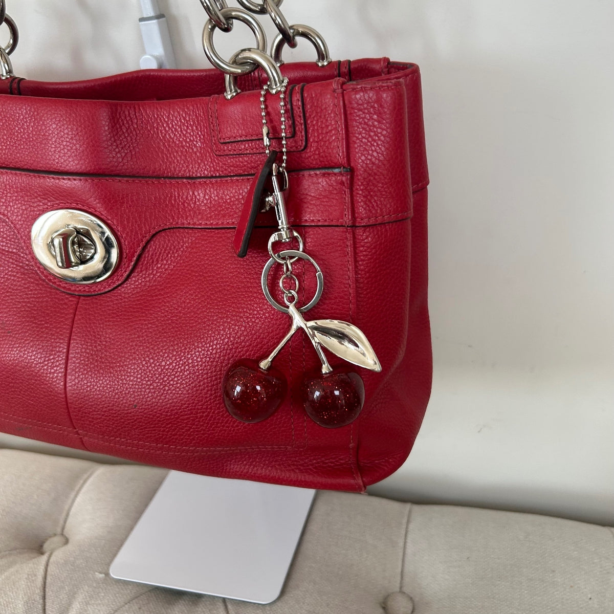 Coach Red Pebbled Leather Penelope Shoulder Bag H1169-F16531