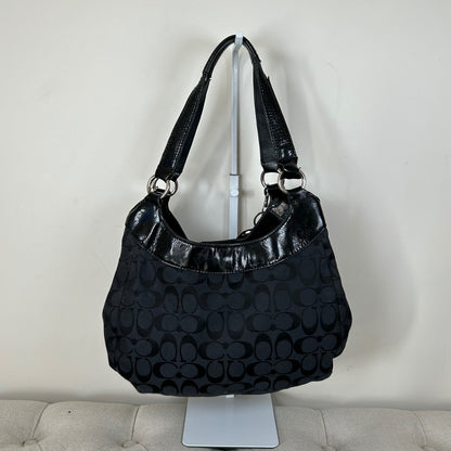Coach Maggie Black Signature Monogram 3 Compartment Shoulder Bag M1294-23116E