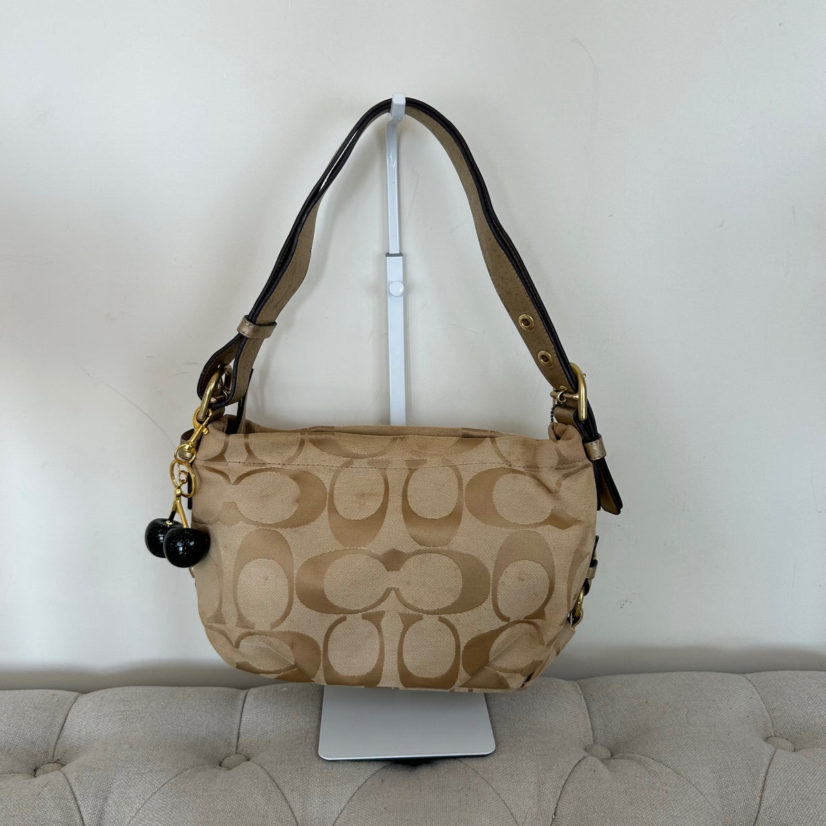 Coach Beige Monogram Convertible Shoulder Bag K1173-F15068