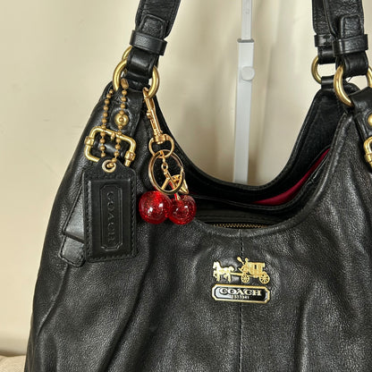 Coach Maggie Black Leather 3 Compartment Shoulder Bag B1168-16503
