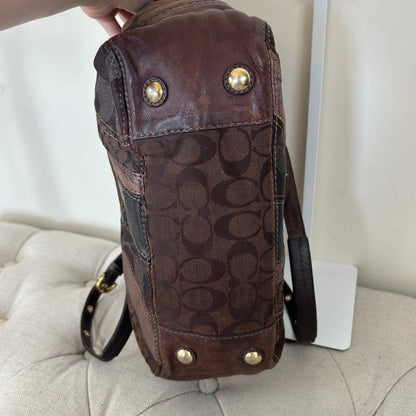 Coach Brown Mosaic Patchwork Tote Shoulder Bag E0873-13516