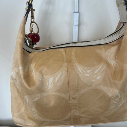 Coach Beige Monogram Hobo Shoulder Bag A0732-F10698