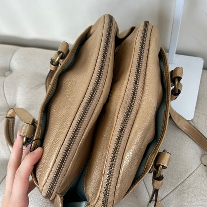 RARE Coach Bonnie Gold Metallic Leather Satchel Shoulder Bag H0869-12670