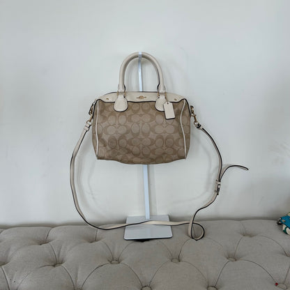 Coach Rowan Beige Mini Shoulder Bag Handbag Purse Gold Hardware H1780-F58312