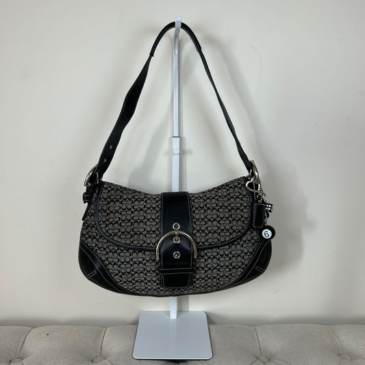 Coach Soho Large Black Signature Monogram Shoulder Bag E06W-6808