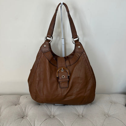 Coach Brown Leather Maggie 3 Compartment Buckle Front Shoulder Bag D1193-F17092