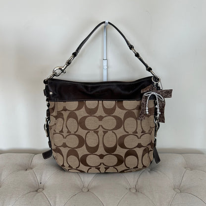 Coach Brown Monogram Large Zoe Shoulder Bag K0932-F12674