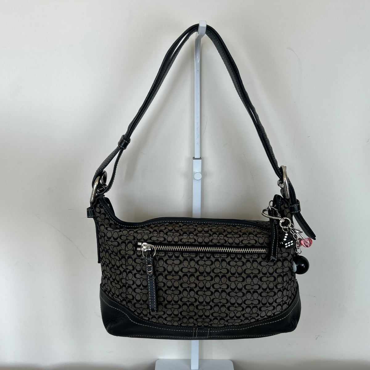 Coach Black Monogram Convertible Shoulder Bag K0726-F10945