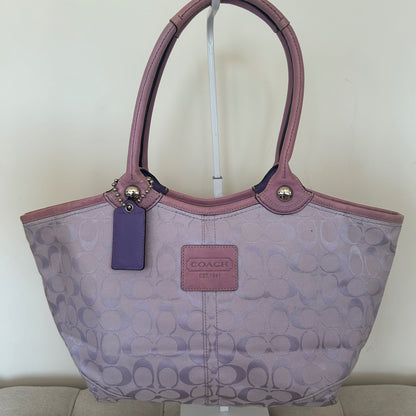 Coach Lilac Signature Monogram Tote Bag Handbag K0967-F14385
