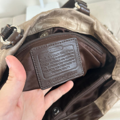 Coach Beige Monogram 3 Compartment Shoulder Bag C1159-F15510