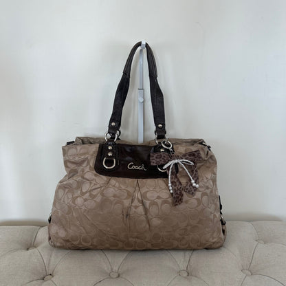 Coach Beige Monogram 3 Compartment Shoulder Bag C1159-F15510