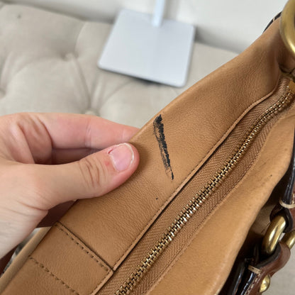 Coach Carly Tan Leather Shoulder Bag D0793-10615