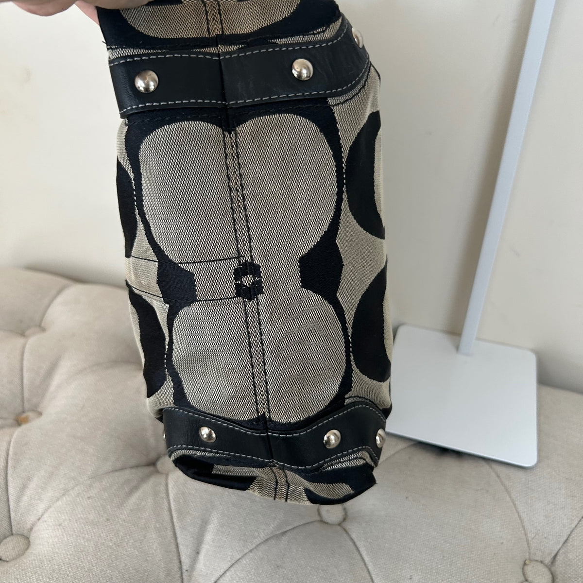 Coach Black Monogram Carly Shoulder Bag G0826-12871