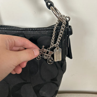 Coach Black Canvas Half Moon Hobo Shoulder Bag J0820-13351