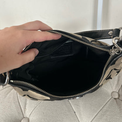 Coach Black Monogram Stripe Mini Shoulder Bag A1175-F17439