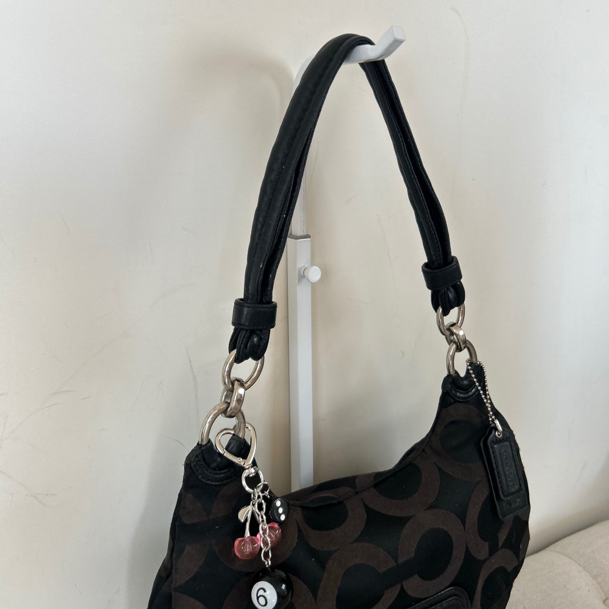 Coach Black Monogram Mini Shoulder Bag M1076-16953