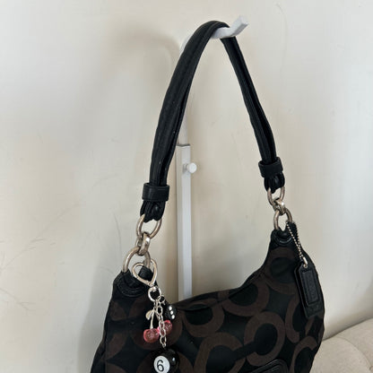 Coach Black Monogram Mini Shoulder Bag M1076-16953