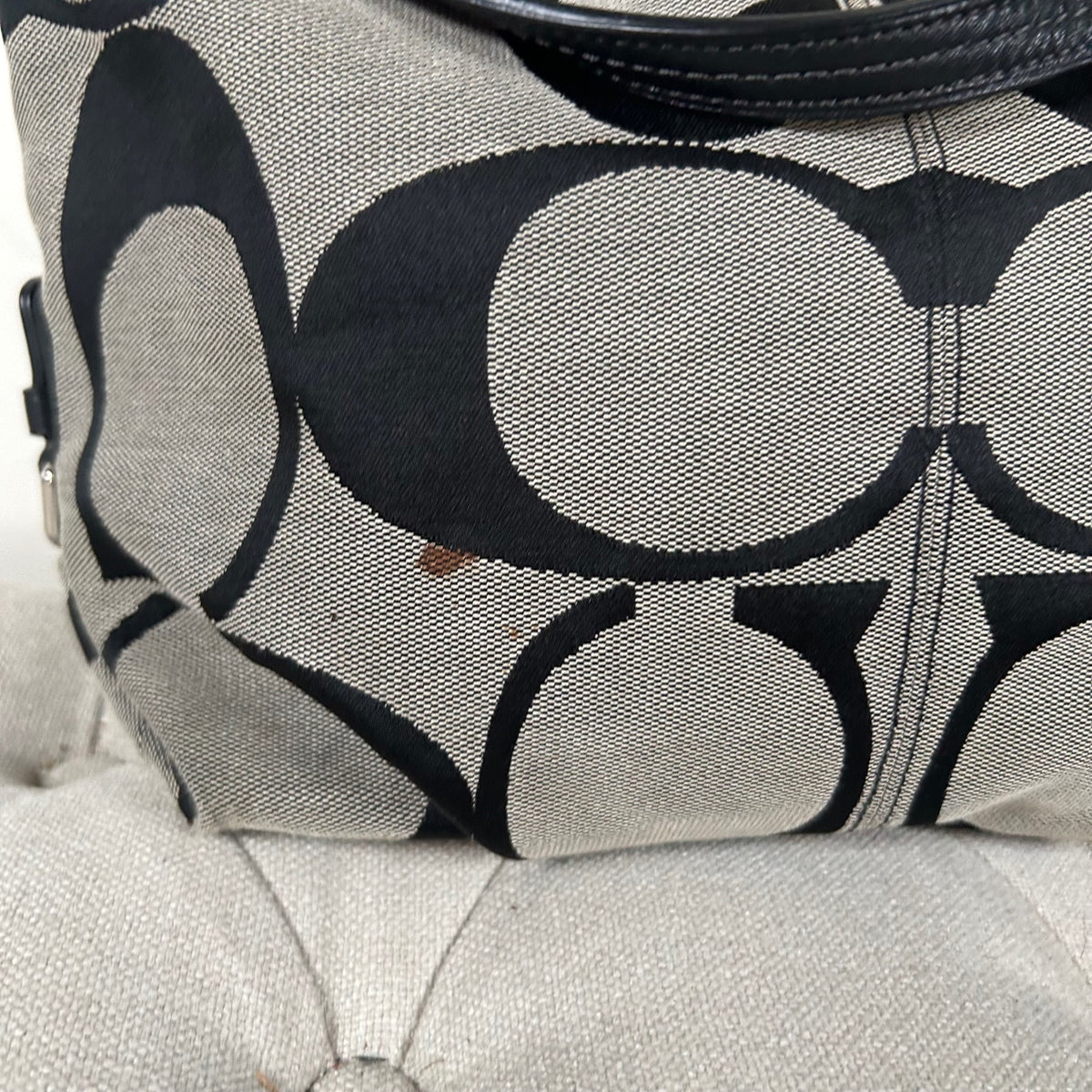 Coach Black Monogram Canvas Convertible Shoulder Bag G0971-14473