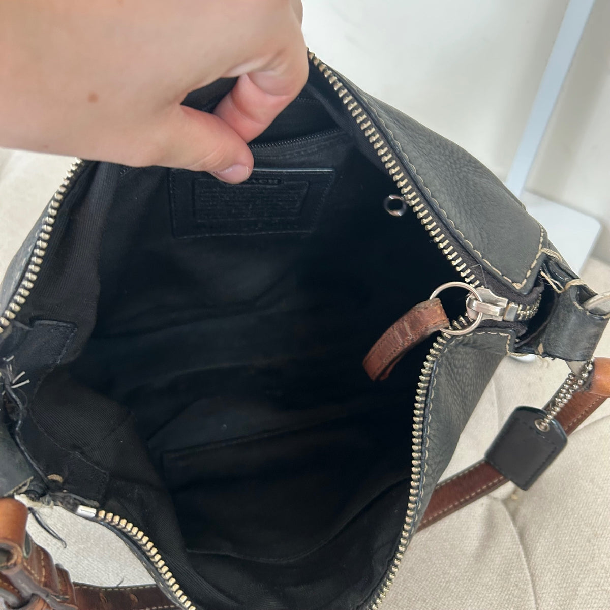 Coach Black Pebbled Leather Medium Mini Shoulder Bag C0782-F16890
