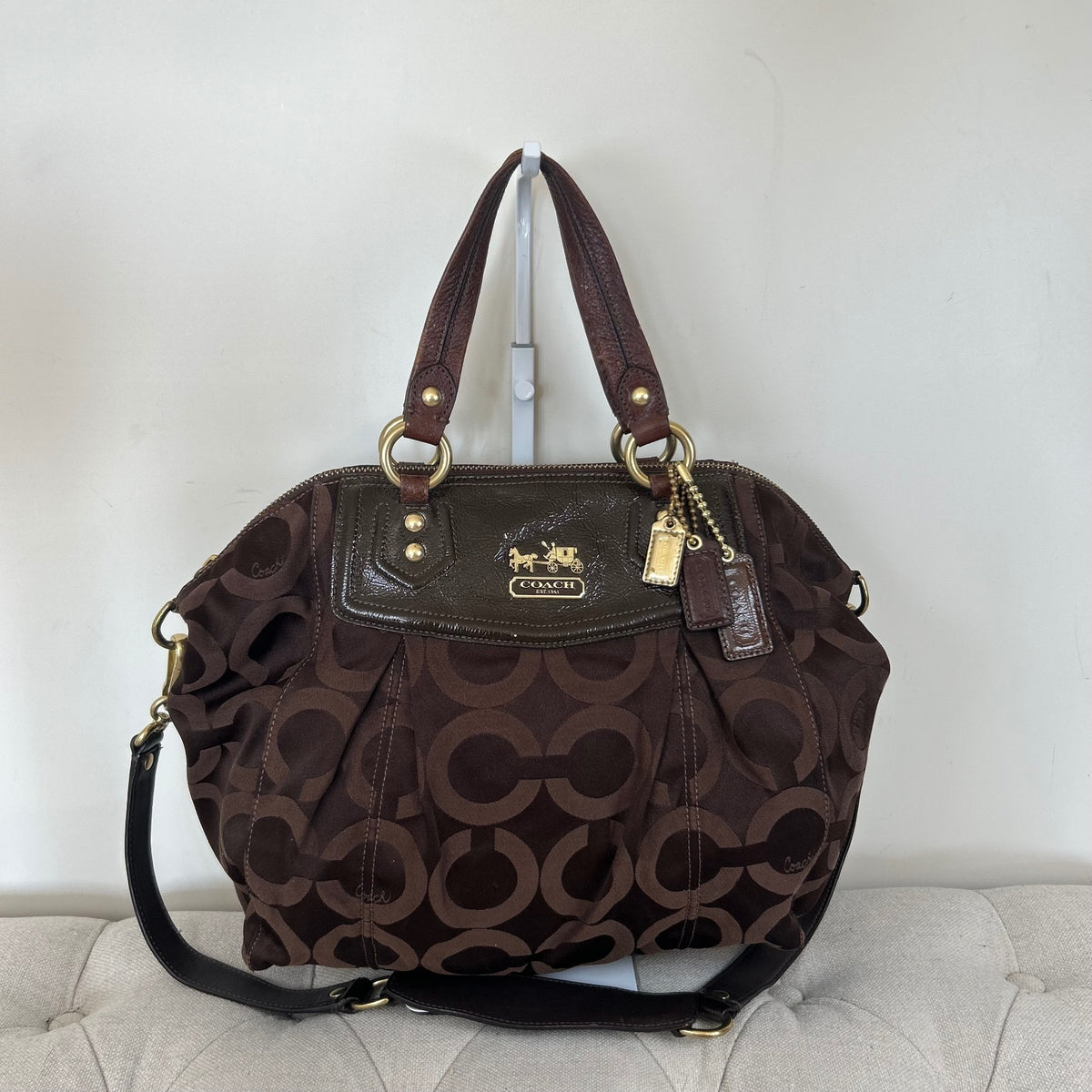 Coach Brown Monogram Ashley Shoulder Bag H0968-14335