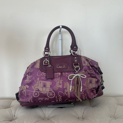 Coach Ashley Purple Horse & Carriage Shoulder Bag G1077-F15653