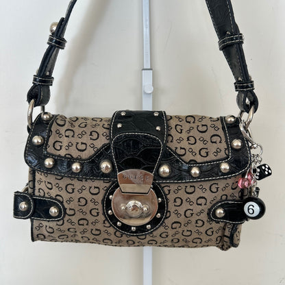 Guess Black & Grey Monogram Shoulder Bag