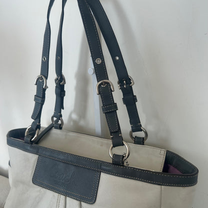 Coach White Leather Gallery East West Shoulder Tote Bag A1072-F13759
