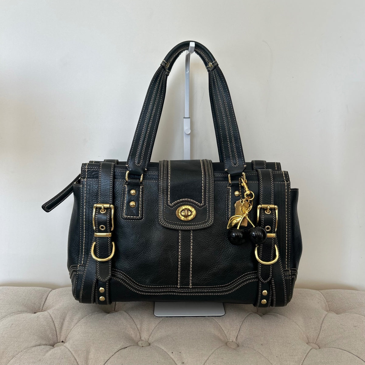 Coach Hamptons Blue Leather Carryall Shoulder Bag L0793-11086